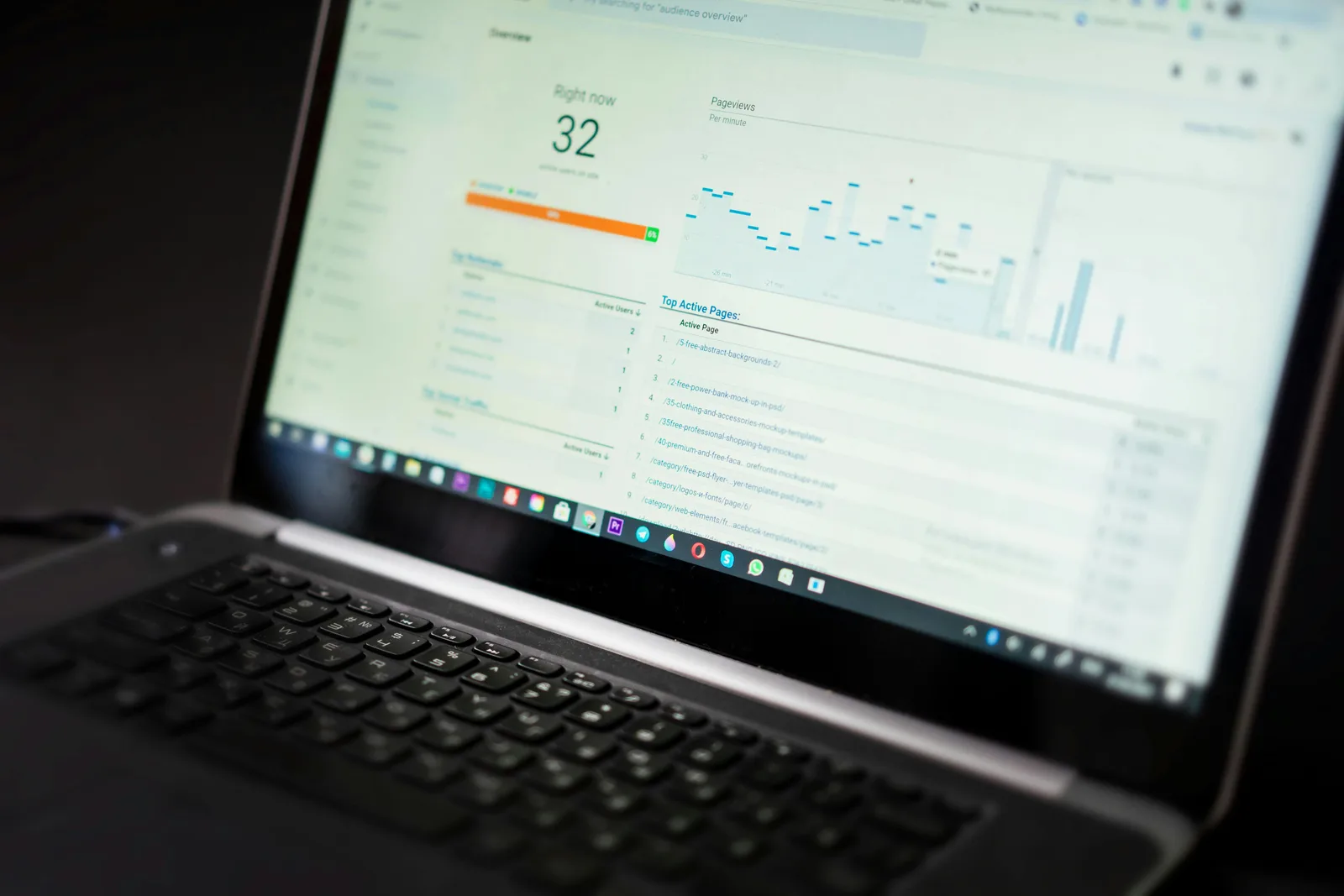 Business analytics on a laptop